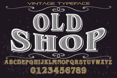 yazı tipi yazı tipi el işi vektör yaşlı Dükkanı adlı