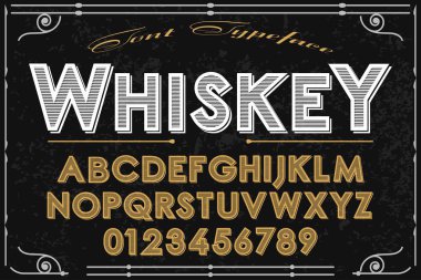 Vintage yazı tipi alfabe el işi vektör viski adlı
