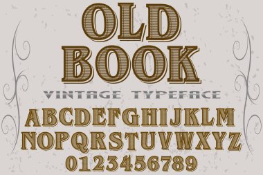 Vintage font alfabe el işi vektör eski kitap