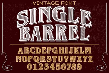 Vintage yazı tipi el işi vektör tek varil