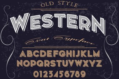 Vintage yazı tipi el işi vektör western