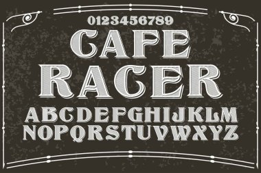 font script typeface handcrafted vector cafe racer clipart
