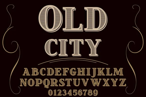 Vintage Font Alfabeto Escritura Vectorial Hecho Mano Diseño Escrito Mano — Archivo Imágenes Vectoriales