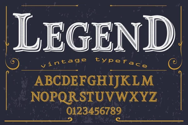 Vintage Betűtípus Kézműves Vektor Script Ábécé Design Kézzel Ecsettel Régi — Stock Vector