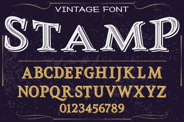 Fonte script typeface carimbo de vetor artesanal — Vetor de Stock