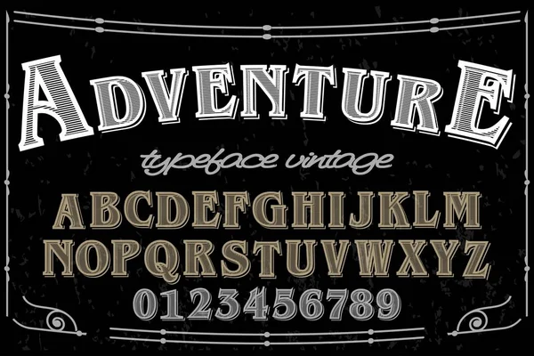 Vintage Font Alfabeto Escritura Vectorial Hecho Mano Diseño Escrito Mano — Vector de stock