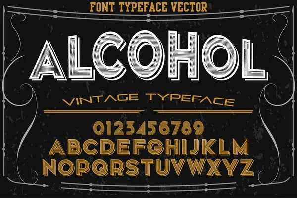 Police script typeface vecteur nommé alcool — Image vectorielle