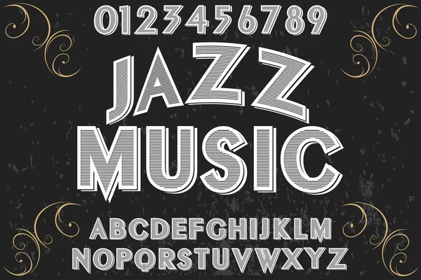 Font script typeface vector named jazz music — Stock Vector