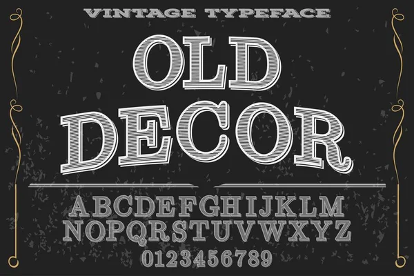 Font script typeface vector named old decor — Stock Vector