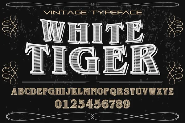 Tipo di carattere script typeface vettoriale denominata tigre bianca — Vettoriale Stock