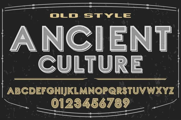 Vintage font alphabet handcrafted vector ancient culture — Stock Vector