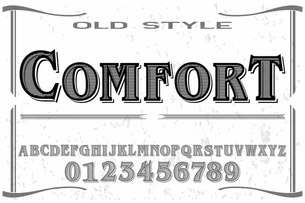 Vintage font alphabet handcrafted vector named comfort — Stock Vector