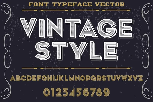 Vintage font alphabet handcrafted vector named vintage style — Stock Vector