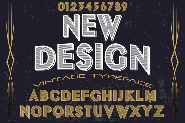 Vintage teckensnitt alfabetet handgjorda vektor ny design — Stock vektor