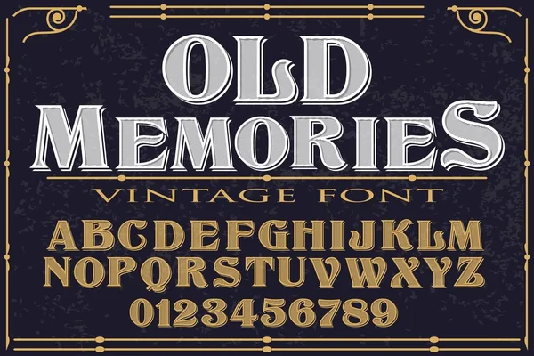 Vintage Font vecteur artisanal nommé vieux souvenirs — Image vectorielle