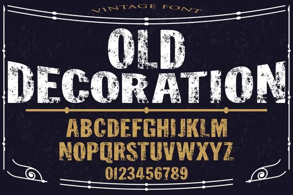 Vintage Font vecteur artisanal nommé ancienne décoration — Image vectorielle