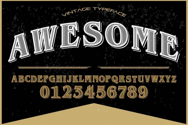 Fonte vintage typeface vetor artesanal nome impressionante — Vetor de Stock