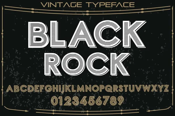 Fonte vintage typeface vetor artesanal chamado black rock — Vetor de Stock