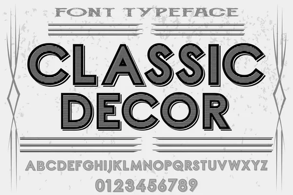 Vintage lettertype lettertype handgemaakte vector genaamd klassiek interieur — Stockvector