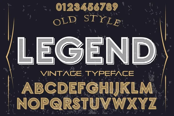 Fonte vintage typeface vetor artesanal chamado legenda —  Vetores de Stock