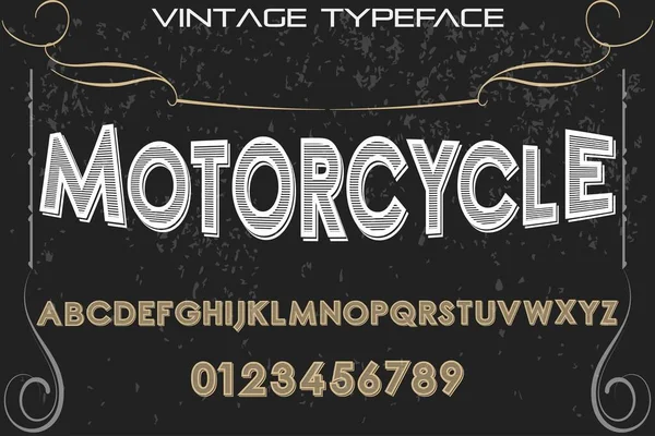 Fonte vintage typeface vetor artesanal chamado motocicleta — Vetor de Stock