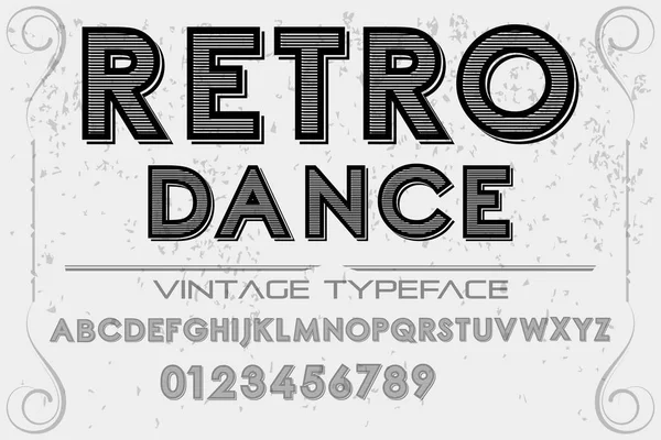 Vintage font typeface  handcrafted vector named retro dance — Stock Vector