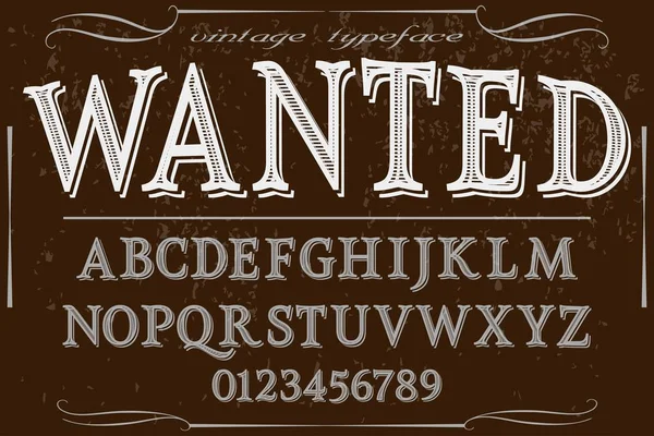 Vector de tipografía Vintage font nombrado querido — Vector de stock