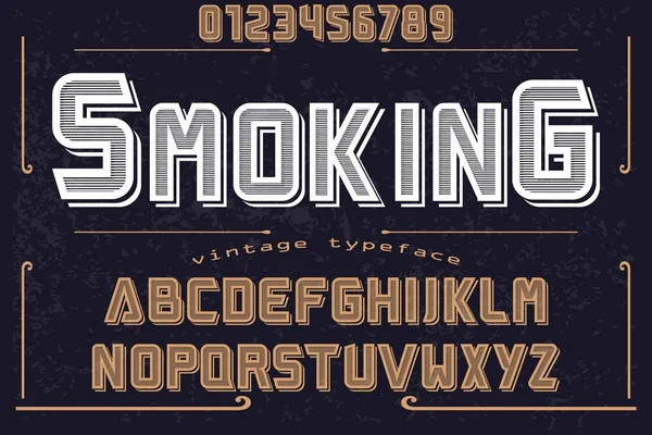 Font typeface artigianali vettoriale denominata fumatori Illustrazione Stock