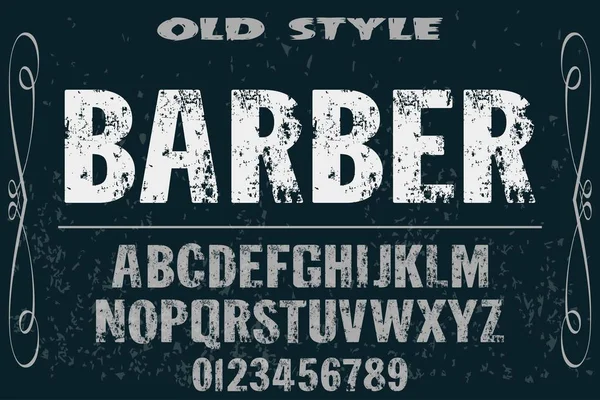 Vintage Font vettoriale artigianale chiamato barbiere Vettoriali Stock Royalty Free