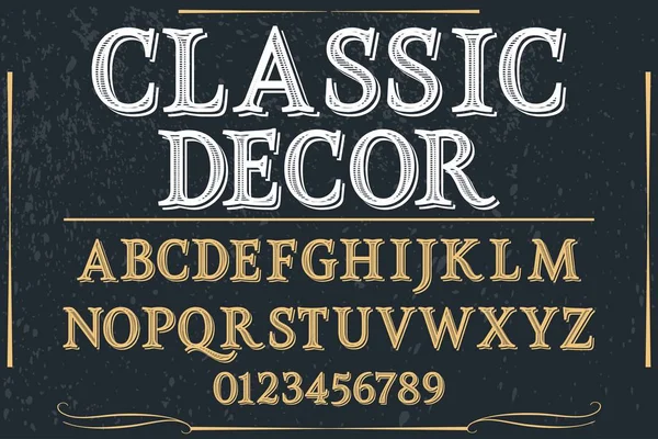 Carattere vintage typeface vector named classic decor Grafiche Vettoriali