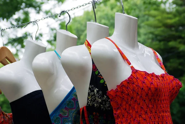 Feminine swim suits on mannequins — Stock Photo, Image