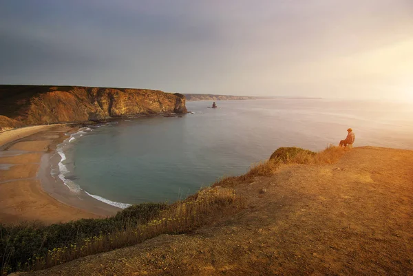 Vista de la playa de Arrifana en Portugal —  Fotos de Stock