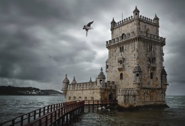 View of Belem Tower clipart