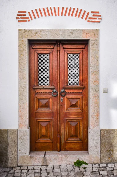 Typiska Återvunna Dörren Byggnaden Byn Ericeira Portugal — Stockfoto