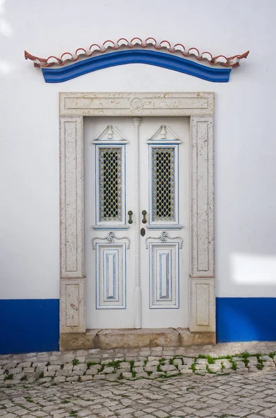 Típica Puerta Recuperada Del Edificio Pueblo Ericeira Portugal — Foto de Stock