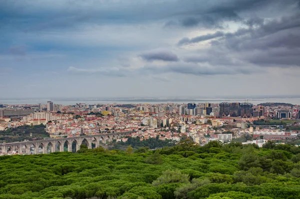 Vista Cidade Lisboa Partir Parque Monsanto — Fotografia de Stock