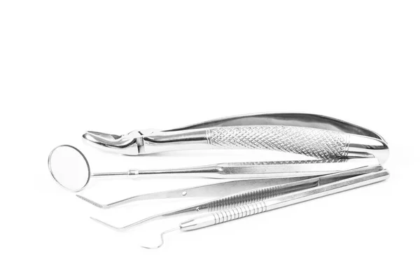 Instrumentos Odontológicos Isolados Para Saúde Bucal — Fotografia de Stock