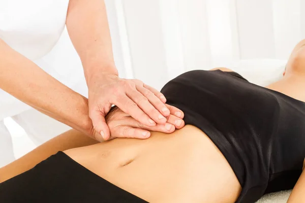 Doing Massage Osteopathy Woman — Stock Photo, Image