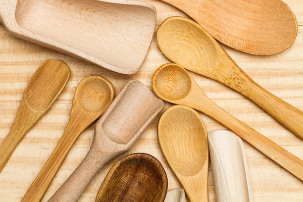 Wooden Spoons Wooden Table — Stock Photo, Image