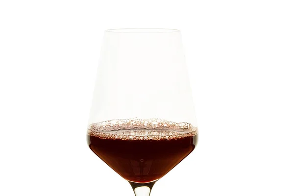 Bicchiere Vino Rosso Fondo Bianco — Foto Stock