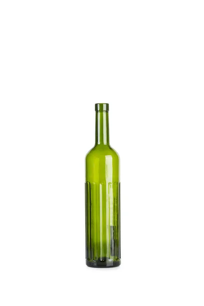 Una Botella Verde Sobre Fondo Blanco — Foto de Stock