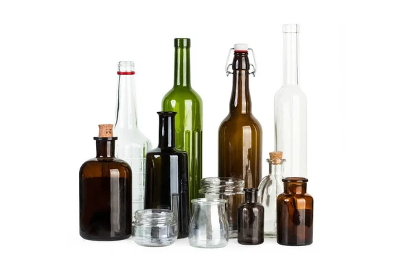 Empty Bottles White Background — Stock Photo, Image