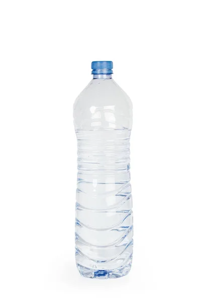 Een Plastic Fles Water Een Witte Achtergrond — Stockfoto