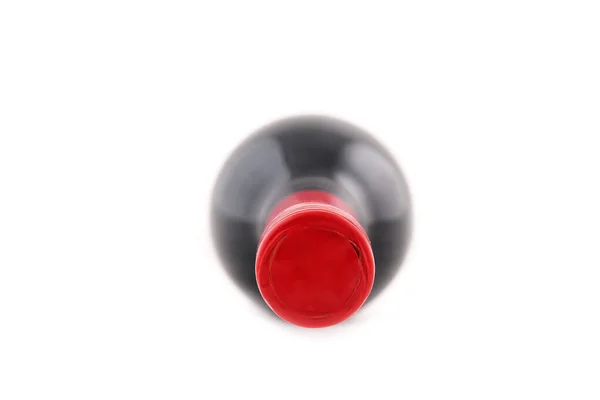 Geïsoleerde Fles Rode Wijn Een Witte Achtergrond — Stockfoto