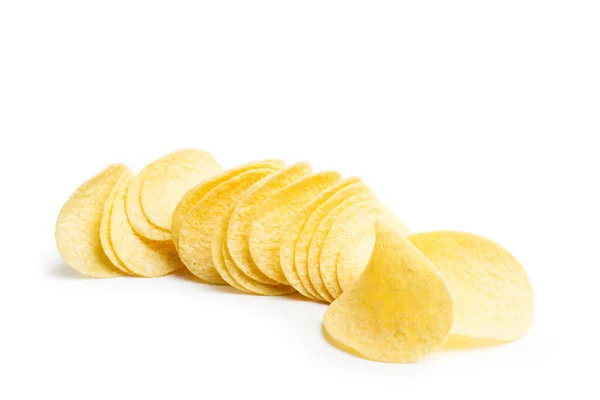 Aardappelchips Geïsoleerd Een Witte Achtergrond — Stockfoto