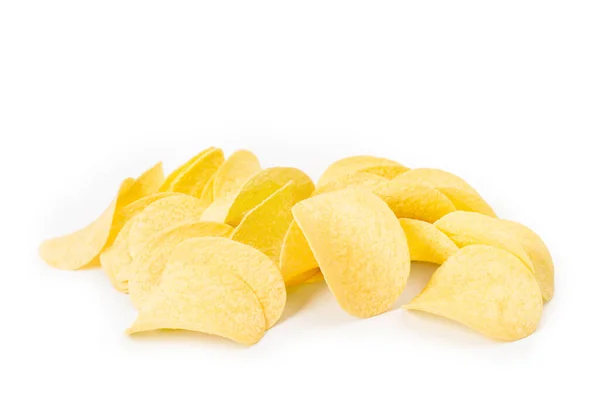 Chips Pommes Terre Isolées Sur Fond Blanc — Photo