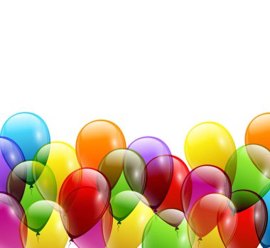 Festival balonlar gerçek şeffaflık. Vektör çizim