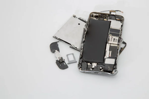 Broken mobile phone, parts and components