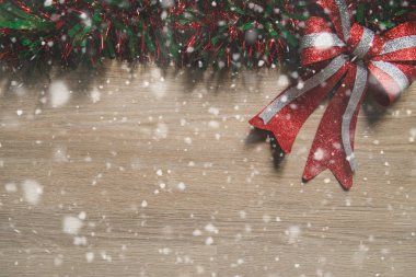 Noel arka planda ahşap