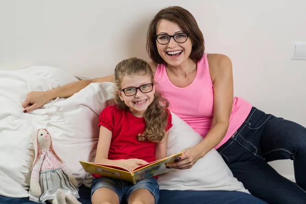 Mother glasses toys riding